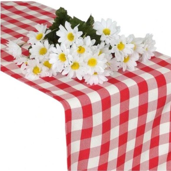 Table Runner Checkered Red and White - Picture 1 of 2
